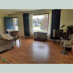 Bright living area and front entry